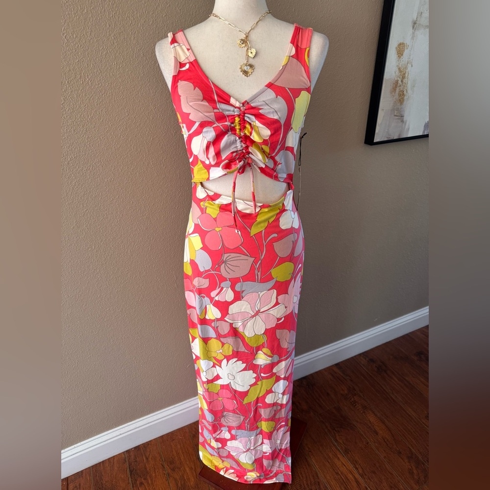 Floral Cutout Maxi Dress